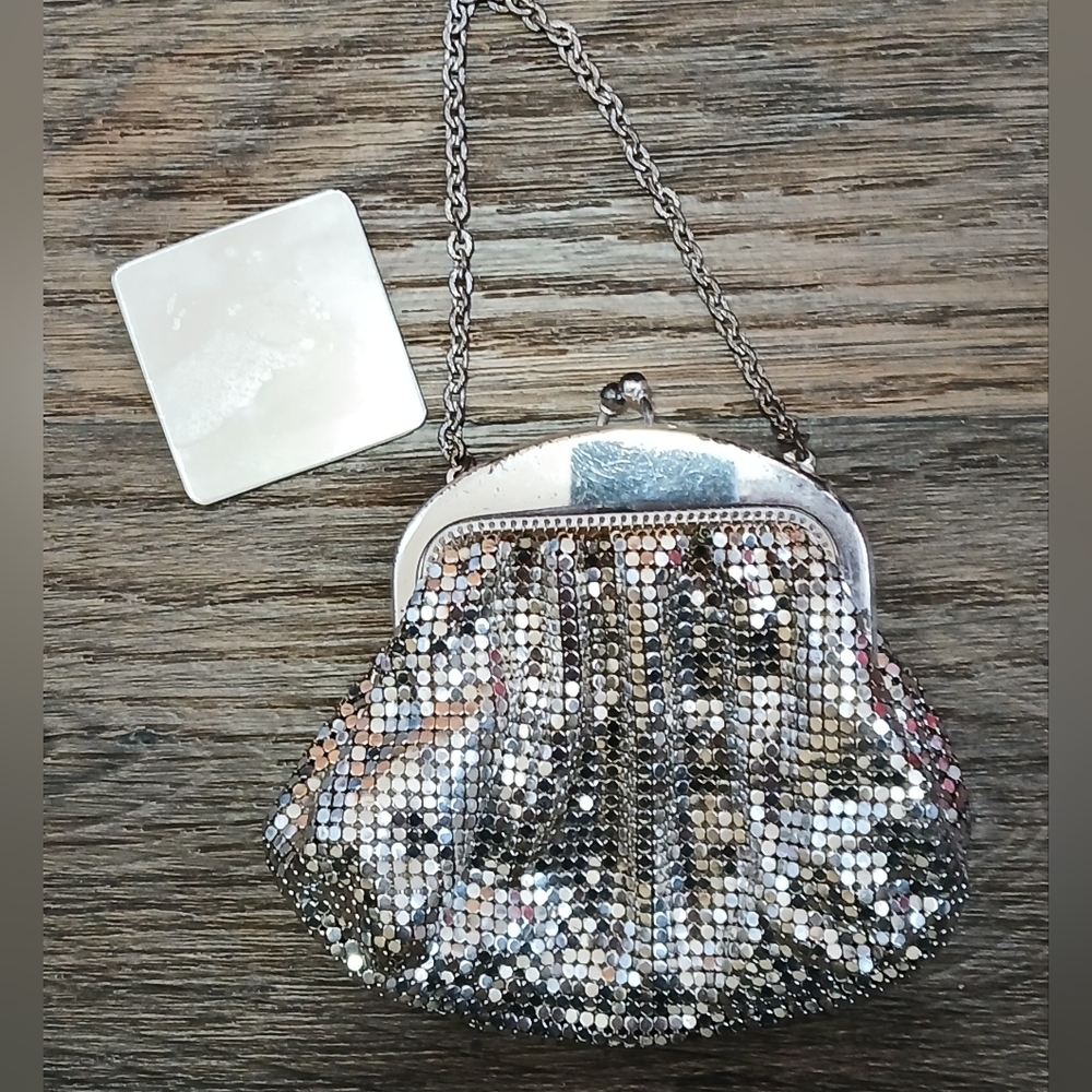 Whiting & Davis Silver Mesh Mini Chain Evening Bag